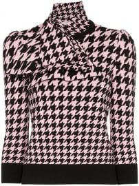 Alexander McQueen houndstooth intarsia knitted top houndstooth intarsia knitted top at Farfetch